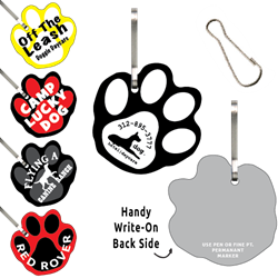 Clip-Its Leash/Collar Tags - Paw Print Large 